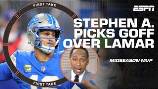 Stephen A OUTNUMBERED choosing Jared Goff OVER Lamar Jackson for NFL MVP 👀  First Take [upl. by Ling]