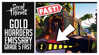 How to raise your Gold Hoarder Emissary Grade to 5 fast  Sea of Thieves Guide [upl. by Einhapets312]