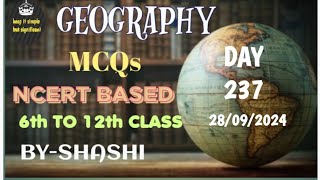 Geography NCERTS MCQSGeography for state examsIndian geographyGeography for competitionDAY237 [upl. by Flip393]