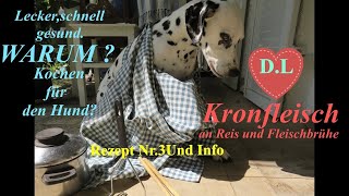 Kochen für den HundHundefutter selber machenKronfleischReis und Brühe Rezept Nr3 [upl. by Maggee172]