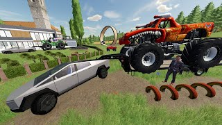 Billionaire Turns Cybertruck into Monster Truck  Farming Simulator 22 [upl. by Cheyne]