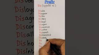 Prefix DIS  words  Learn Englishshorts english englishgrammar [upl. by Nel]