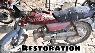 Full Restoration in low budget 70cc bike Old ruined Bike Restoration [upl. by Eessac]