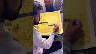 🕋 kaaba drawing easy tutorial allah shorts kaaba makkah drawing satisfying creative muslim [upl. by Sallee]