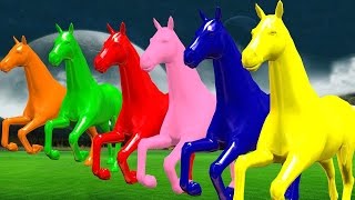 Horse Colourful Colour Song For Children Rhymes  Animated Nursery Rhymes  4K Preschool Rhymes [upl. by Galvan]