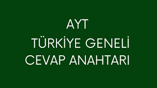 2024 YKS SON AYT TÜRKİYE GENELİ CEVAP ANAHTARI TYT AYT töder [upl. by Popelka]