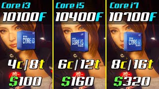 i3 10100F vs i5 10400F vs i7 10700F  RTX 3080  1440p  Gaming Test [upl. by Hcirdla]