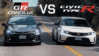 2023 Honda Civic Type R vs Toyota GR Corolla  Battle of the Hot Hatches Indepth Comparison [upl. by Muiram580]