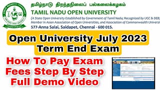 Tamilnadu Open UniversityHow to Pay Exam Fees Step By Step Demo👍 [upl. by Shipley391]