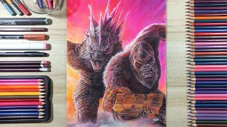 Drawing Godzilla x Kong The New Empire  Fame Art [upl. by Anchie]