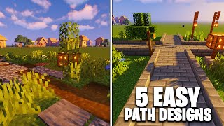 5 Simple Minecraft Path Designs Build Tutorial [upl. by Eerpud85]