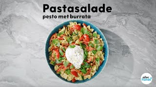 Pasta pesto salade met burrata maken  5 ingrediënten  Allerhande [upl. by Schreib291]