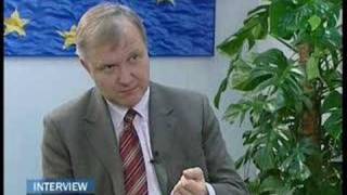 EuroNews  EN  Interview Olli Rehn EU commissioner for [upl. by Elyl]