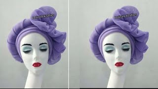 Turban with side rolled design and ruffles [upl. by Yatnohs273]