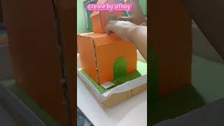 how to make house with card boardfele dawa board kagoj diye choto ekti ghorviralvideo boardhouse [upl. by Etheline687]