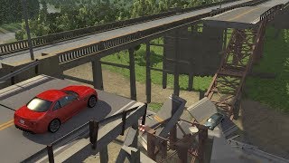 Collapsing Bridge Pileup Crashes 12  BeamNGdrive [upl. by Rossen706]