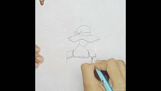 girl drawing with pencil pencildrawing pencilsketchtutorialforbeginners [upl. by Valina394]