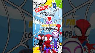 Invitación de Cumpleaños Spidey invitacionesdecumpleaños cumpleaños invitacionesanimadas [upl. by Wendell]