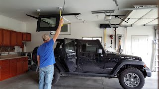 Concealed Jeep hardtop lift with electric hoist [upl. by Adla284]