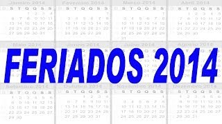 Calendário feriados 2014 nacionais e facultativos [upl. by Eb]