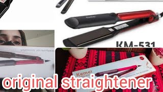 Kemei hair straightener review  unboxing and demonstration affordable straightener in Pakistan [upl. by Acirrej]