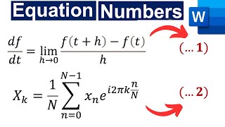 How to Insert Equation Numbers in Microsoft Word The easiest way [upl. by Leik]