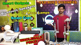 LED Bulb Business Odisha  Bluetooth Speaker 3D Moon Light Fancy Lights available Wholesale Price [upl. by Dougald329]