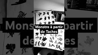 Faire des Monstres à partir de Taches pivaut drawing dessin sketch draw artist monster ink [upl. by Bor]