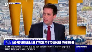 Yoann Gillet sur BFMTV  quotEnsemble LFI et Renaissance contribuent à détruire notre agriculturequot [upl. by Norre]