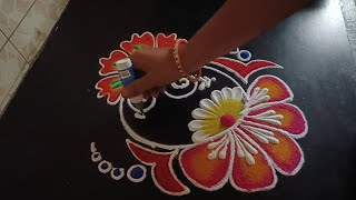 latest simple free hand rangoli design easy rangolidaily rangoli designscolours of Rangoli [upl. by Held159]