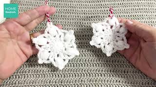 Copos Navideños a crochet paso a paso [upl. by Odlanyar]