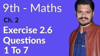 9th Class Math Ch 2  Exercise 26  9th Class Math Chapter 2 [upl. by Attaynik]