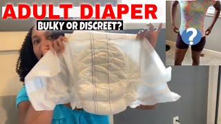 Trying ABENA DIAPER amp ADULT ONESIE BULKY or DISCREET Diaper Tips and Tricks [upl. by Krug120]