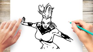 How to Draw Storm from X Men [upl. by Kerwin]