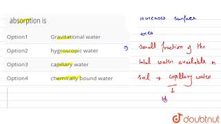 The water available to plants for absorption is [upl. by Ranique]