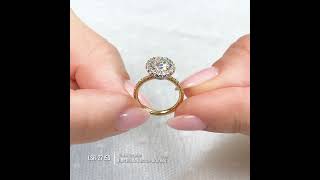 Oval Moissanite Fishtail Halo Signature Wrap Ring [upl. by Leuneb]