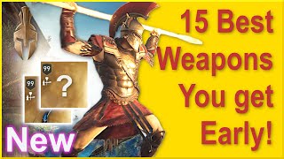 Assassins Creed Odyssey  15 Best Weapons You can get Early  Best Free Weapons  Best Free Armor [upl. by Bailar286]