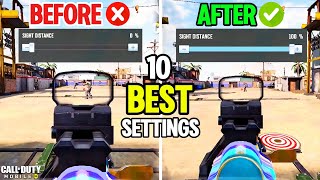 Top 10 Pro Settings In COD Mobile Battle Royale  Best Settings For CODM BR [upl. by Nrojb640]