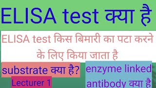 Elisa enzyme linked immunosorbent assay in hindi elisa test part 1 [upl. by Aneloaup473]