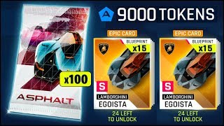 ASPHALT 9  100x LAMBORGHINI EGOISTA PACK OPENING  UNLOCKING THE FASTEST CAR IN THE GAME [upl. by Arutak]