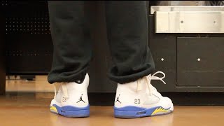 Air Jordan 5 Retro quotLaneyquot On Feet Review [upl. by Tellford521]