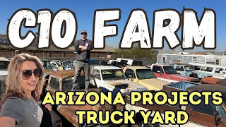 WORLD FAMOUS C10 FARM CHEVY PROJECT TRUCKS SQUARE BODY TRUCKS FOR SALE ARIZONA CARS JUNK YARD [upl. by Yziar]