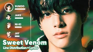 ENHYPEN  Sweet Venom Line Distribution  Lyrics Karaoke PATREON REQUESTED [upl. by Esidnac]