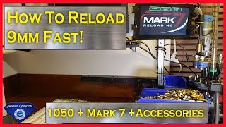 How to reload 9mm fast  Dillon 1050  Mark 7  Accessories [upl. by Aiceled]