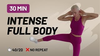 30 Min Intense Full Body HIIT Workout  No equipment No Repeat Home Workout [upl. by Neema]