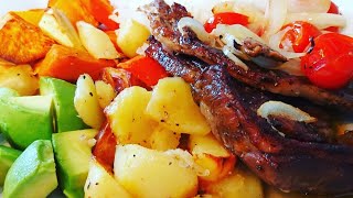 Minted Lamb Chops WITH ROAST POTATOES AND ROAST VEGETABLES  Chef Ricardo Cooking [upl. by Aniret]