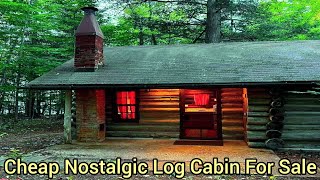 Michigan Lakefront Cabin For Sale  125k  Log Cabins In The woods  Michigan Waterfront Cabins [upl. by Vevina]