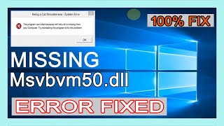 How to Fix Msvbvm50dll Missing Your Computer [upl. by Anilehs]