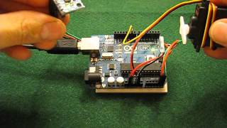 Arduino Uno  Servo  GY521  MPU6050 gyro [upl. by Chadbourne114]