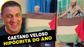 Caetano Veloso expõe sua hipocrisia ao usar a bandeira da Palestina no seu show [upl. by Fitzgerald]